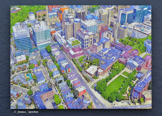 Canvas Print of Brigham and Women's Hospital Main Campus and Peter Bent Brigham Building- Aerial view of Boston.