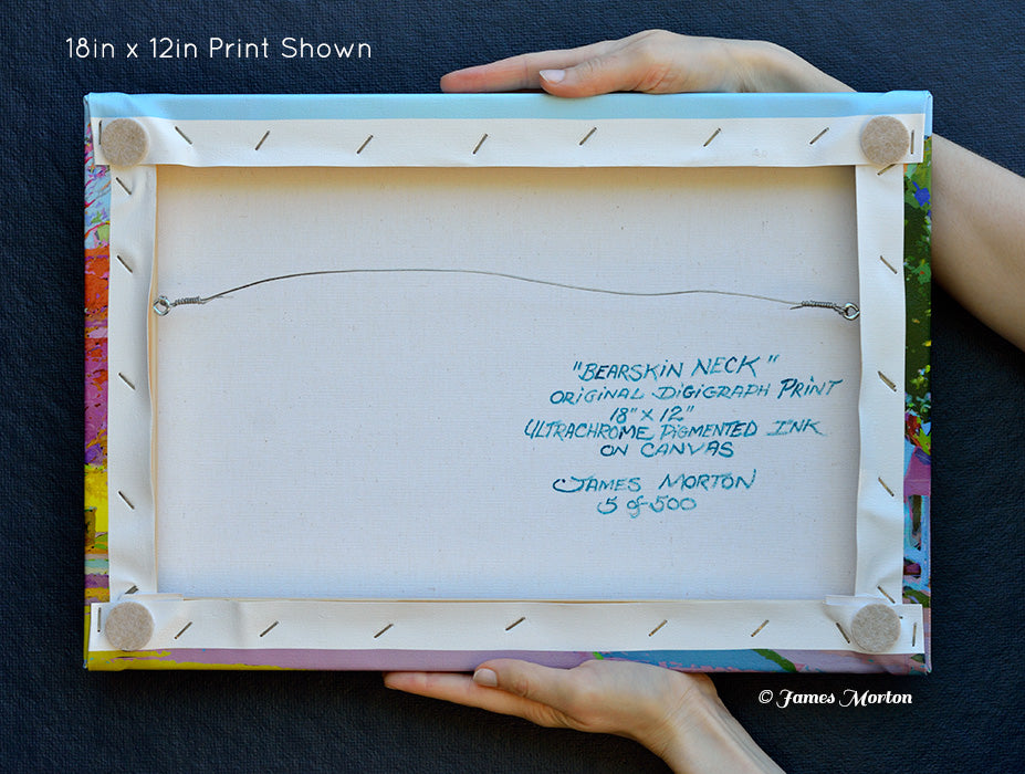 Bearskin Neck Rockport Ma Art Print on Canvas Locally Made by the Artist. Photo of Back side of canvas hand signed by the Artist with Paint. Limited Edition Prints.