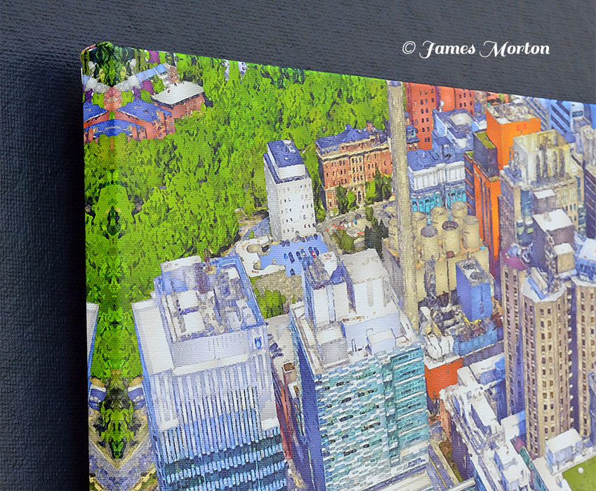 Canvas Art print capturing the beauty of Longwood Medical Area in Boston.