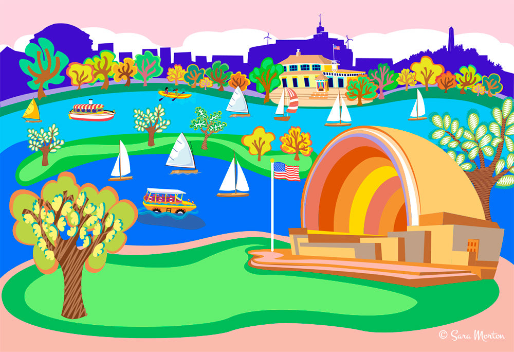 Boston Hatch Shell Sunset Charles River Sailing