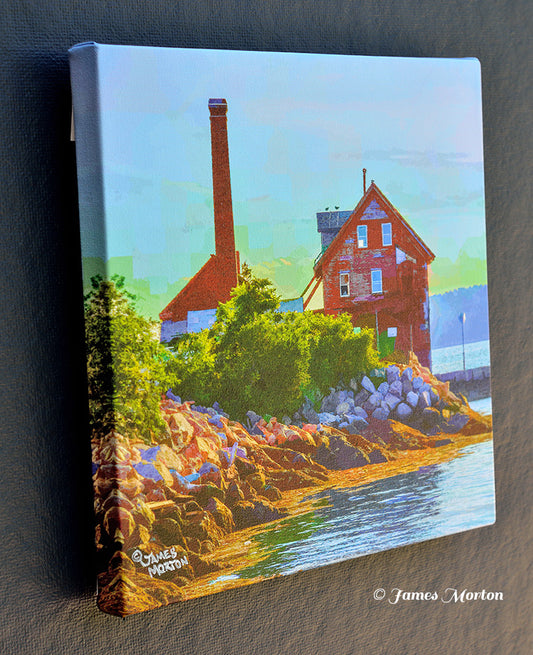 Old Paint Factory Gloucester MA Art Print- 12in x 12in Stretched Canvas Print - Ready To Ship