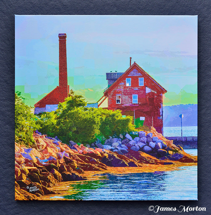 Old Paint Factory, Gloucester Massachusetts Canvas Art Print - 24in x 24in - Ready To Ship