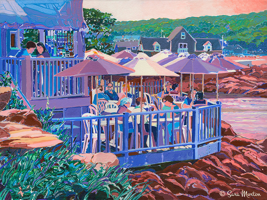 Painting of Rockport Massachusetts Restaurant in Bearskin Neck