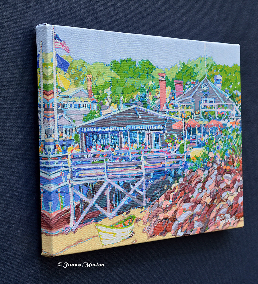 Left angle of Cove Shore canvas print – image wrap edges with coastal Maine artwork