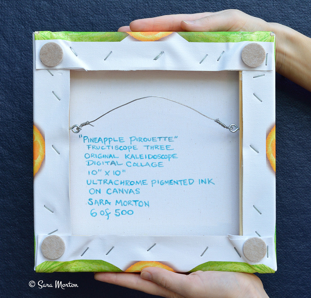 Fruit Art Print - Pineapple Pirouette - Kaleidoscope Collage