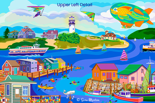 Immerse yourself in the charming beauty of New England with our Rockport MA Art Print. Featuring the picturesque Bearskin Neck fishing village and iconic lighthouses like Cape Cod Highland Lighthouse.