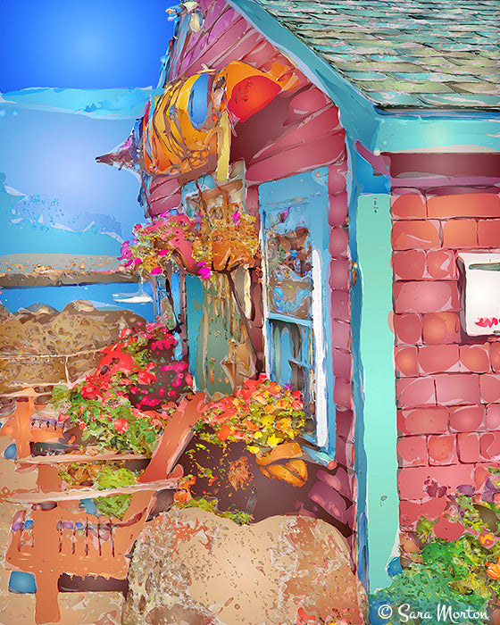 Rockport MA Art Print of North Shore Kayak in Bearskin Neck