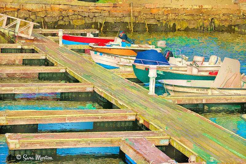 Rockport Massachusetts Art Print - Dock with Fishing Boats