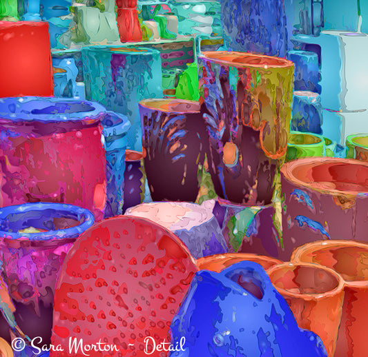 Still Life Pottery Pop Art Painting - Sun Pottery