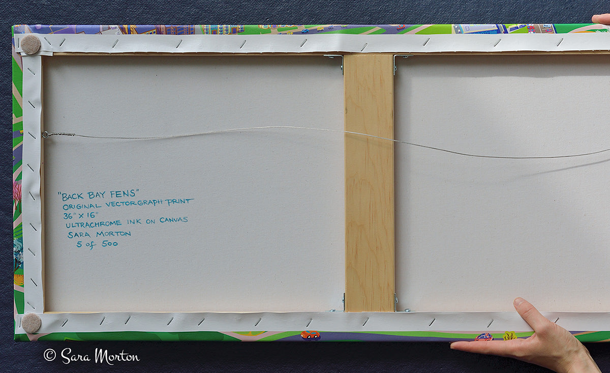 Boston Back Bay Fens Park Art Print on Canvas. 36in x 16in Stretched Canvas Print. Ready to Ship