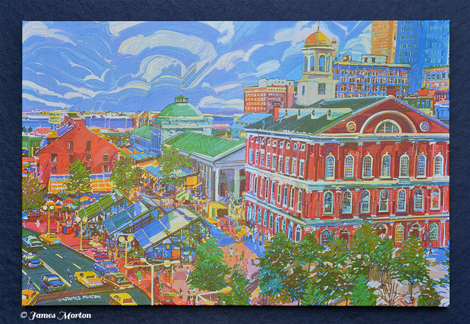 Faneuil Hall Marketplace Boston MA Art Canvas Print 36x24 ready to ship.