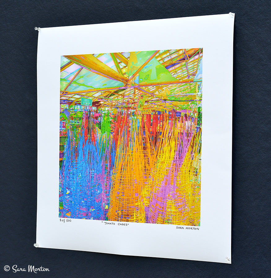 Tomato Cages Art Abstraction. 16in x 16in Print on Fine Art Paper. Ready to Ship