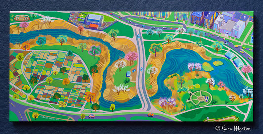 Boston Back Bay Fens Park Art Print on canvas by local Boston artist Sara Morton