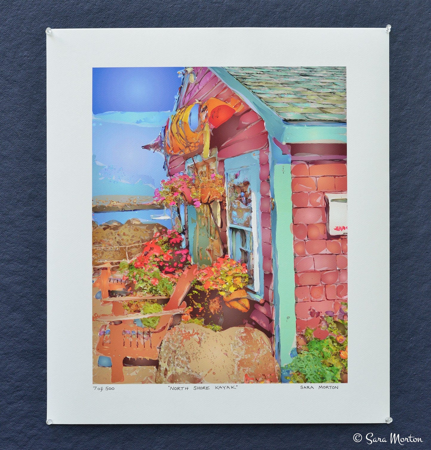 Print of Rockport MA. North Shore Kayak Shop in Bearskin Neck - 16in x 20in - Art Print on Watercolor Paper