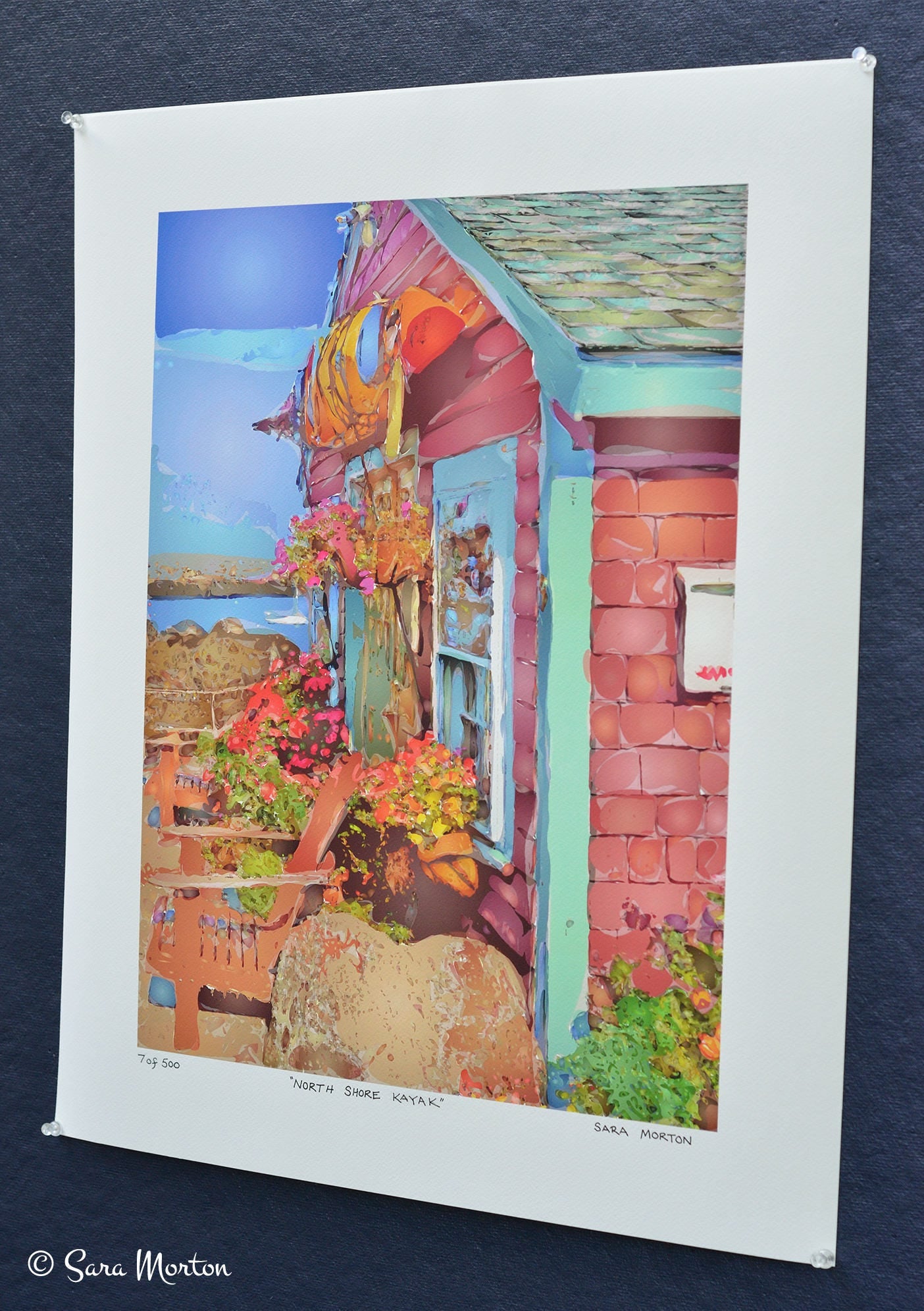 Print of Rockport MA. North Shore Kayak Shop in Bearskin Neck - 16in x 20in - Art Print on Watercolor Paper