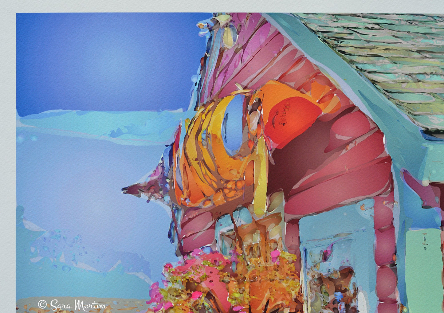 Print of Rockport MA. North Shore Kayak Shop in Bearskin Neck - 16in x 20in - Art Print on Watercolor Paper