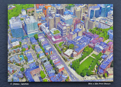 Boston Canvas Art Print of Brigham and Women's Hospital - Stretched  30" x 22"- Ready to Ship