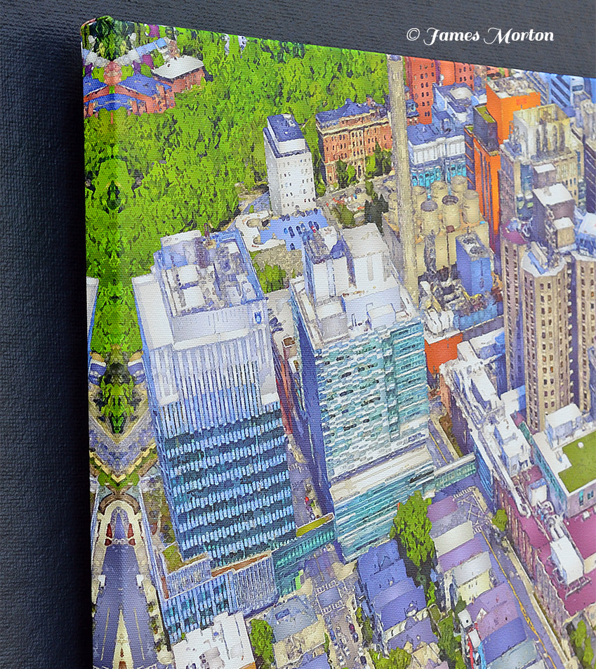 Boston Canvas Art Print of Brigham and Women's Hospital - Stretched  30" x 22"- Ready to Ship