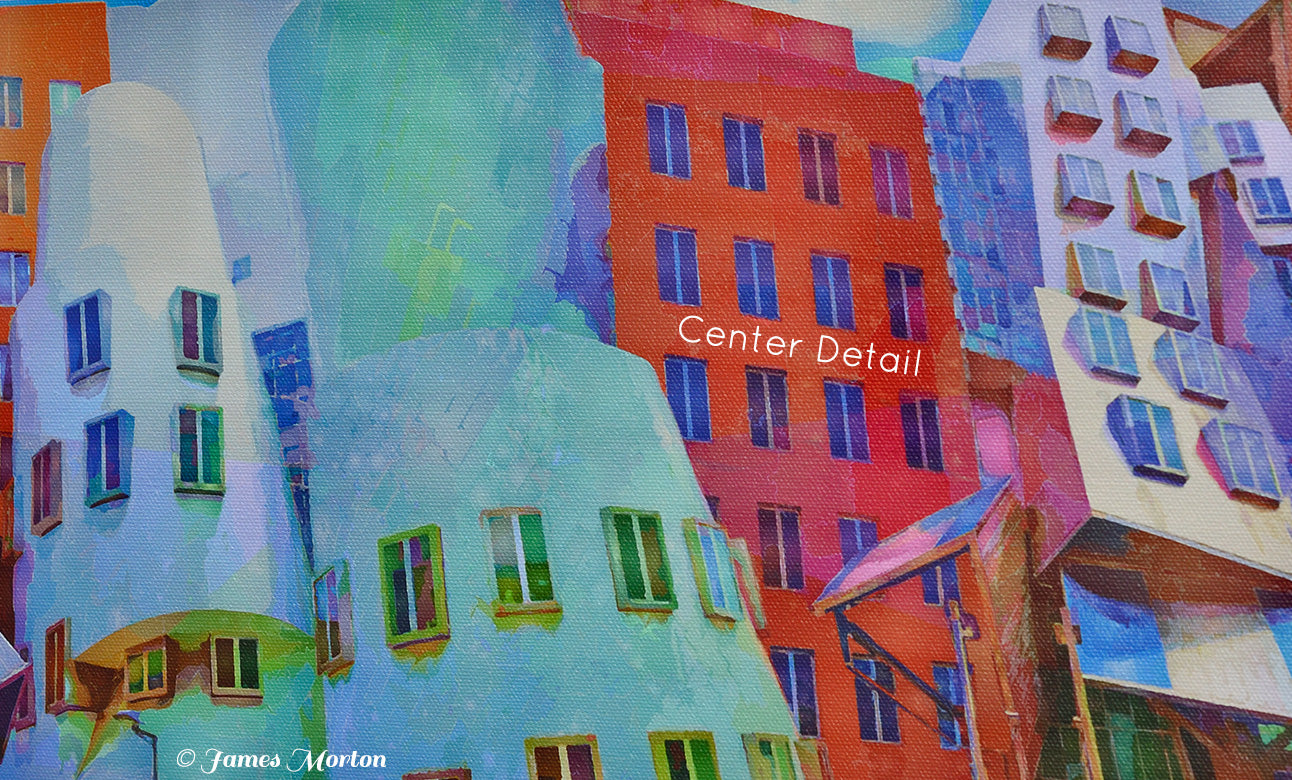 MIT Stata Center detailed view Canvas art print of Cambridge MA campus building. 

