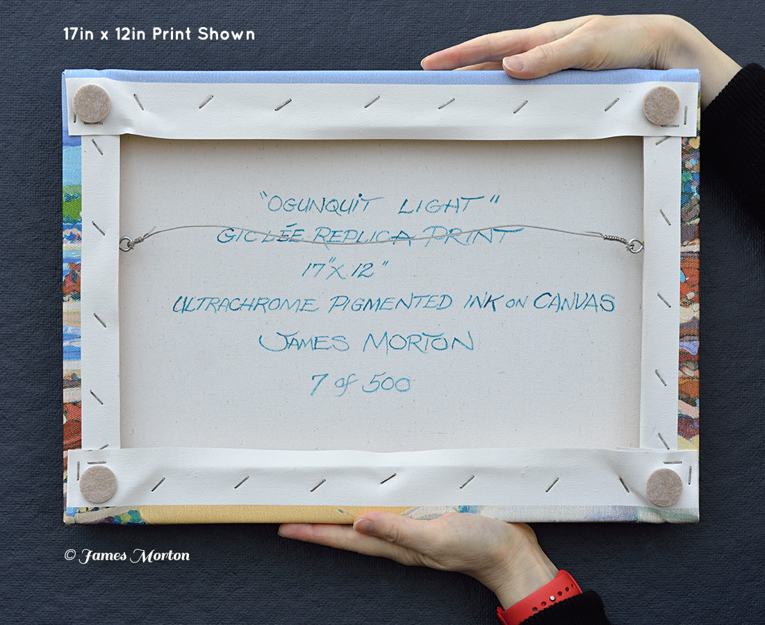 Back of Canvas Print Signed and Numbered – Ogunquit Light Limited Edition Wall Art 