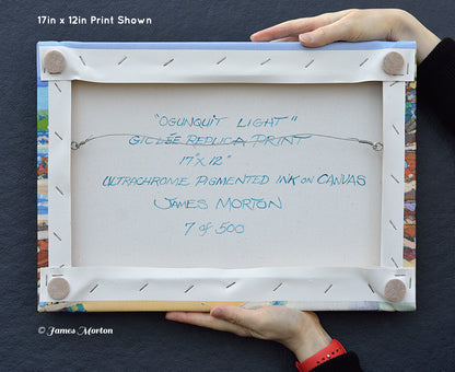Back of Canvas Print Signed and Numbered – Ogunquit Light Limited Edition Wall Art 