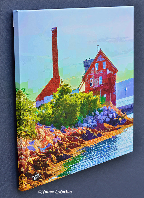 Old Paint Factory, Gloucester Massachusetts Canvas Art Print - 24in x 24in - Ready To Ship