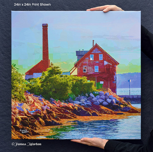 Old Paint Factory, Gloucester Massachusetts Canvas Art Print - 24in x 24in - Ready To Ship