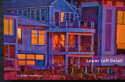 Rockport Art Print Bearskin Neck Autumn Sunset - 12in x 8in Stretched Canvas Print - Ready to Ship