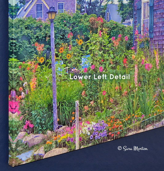 Image Wrap Detail on Rockport Art Canvas Print – Lower Left Garden Scene 