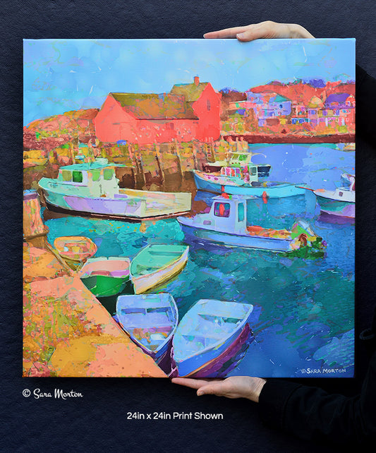Motif Number 1 , Rockport MA Art Print - Stretched 24in x 24in Canvas Print - Ready to Ship