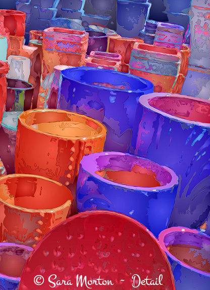 Still Life Pottery Pop Art Painting - Sun Pottery
