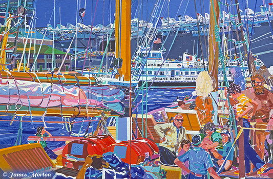 Maritime - Painting of Tall Ships Celebration in Boston Harbor , MA