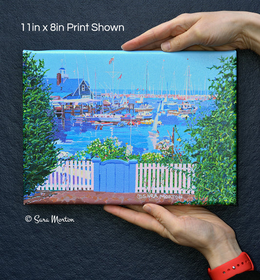 Rockport MA Art Print Harbor Inlet Stercthed Canvas 11in x 8in Bearskin Neck - Ready to Ship