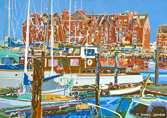 T-Wharf - Painting of Boston Waterfront and Charter House